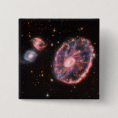 キャートホイール銀河系、ジェームズウェッブ宇宙望遠鏡 缶バッジ (正面)