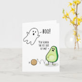 キャー！びっくりさせないでよ、怖かったわ、面白い幽霊アボカド カード (黄色い花)