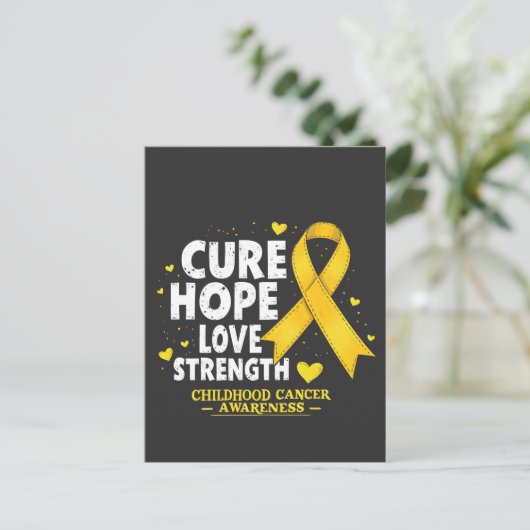 キュアホープ愛の強さ小児癌認識度 案内ポストカード (スタンド正面)