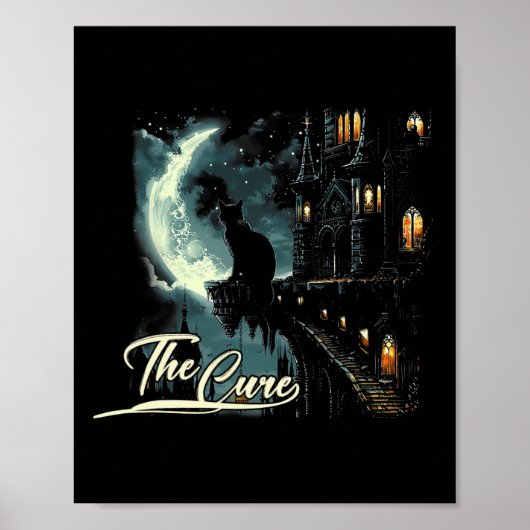 キュアーズグラフィックアートおもしろいミュージシャンアニマルキャットアパレ ポスター (正面)