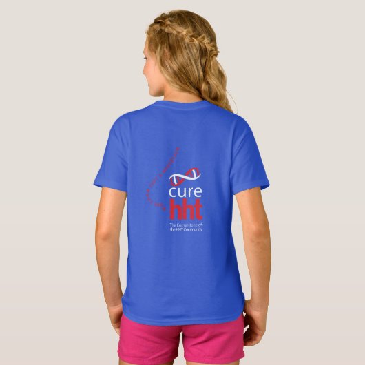 キュアHHT FIND.TREAT.CURE認識度Tシャツ（少女） Tシャツ (裏面フル)