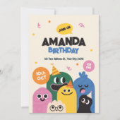 キュイおもしろいドードル誕生日招待状 招待状 (正面)