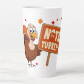 キュイおもしろいユーモアのあるな感謝祭トルコ カフェラテマグ (正面)