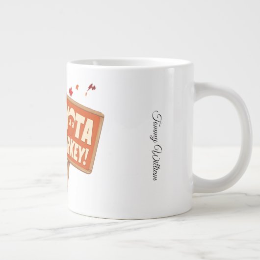 キュイおもしろいユーモアのあるな感謝祭トルコ ジャンボコーヒーマグカップ (右)