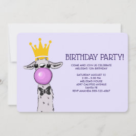 キュイおもしろいラマイラストレーション誕生会 招待状