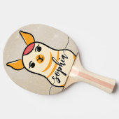 キュイおもしろいラマ顔金ゴールド 卓球ラケット (横)