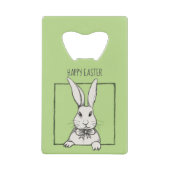 キュイおもしろいヴィンテージハッピーイースターバパーソナライズされたニー クレジットカード栓抜き (正面)