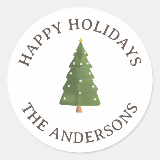 キュイお洒落クリスマの木 ラウンドシール (正面)