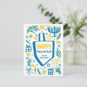 キュイお洒落ドレイデル（ユダヤ教）メノラーカスタムハヌカー シーズンポストカード (スタンド正面)