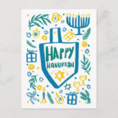 キュイお洒落ドレイデル(ユダヤ教)メノラーカスタムハヌカー シーズンポストカード (正面)
