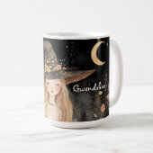 キュイお洒落ハッピーハローウィンウィッチパーソナライズされた コーヒーマグカップ (正面右)