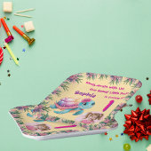 キュイお洒落フローラウミガメガーリー誕生日 ペーパープレート