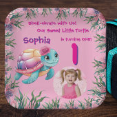 キュイお洒落フローラウミガメガーリー誕生日 ペーパープレート