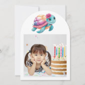 キュイお洒落フローラタガーリーメ子供の誕生日 招待状 (裏面)