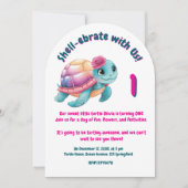 キュイお洒落フローラタガーリーメ子供の誕生日 招待状 (正面)