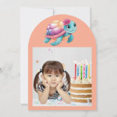 キュイお洒落フローラタガーリーメ子供の誕生日 招待状 (裏面)