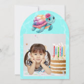 キュイお洒落フローラタガーリーメ子供の誕生日 招待状 (裏面)