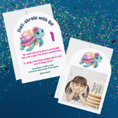 キュイお洒落フローラタガーリーメ子供の誕生日 招待状