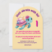 キュイお洒落フローラタガーリーメ子供の誕生日 招待状 (正面)