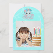 キュイお洒落フローラタコガーリー子供の誕生日 招待状 (裏面)