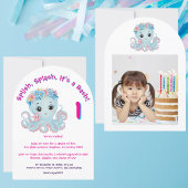 キュイお洒落フローラタコガーリー子供の誕生日 招待状