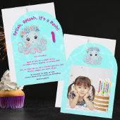 キュイお洒落フローラタコガーリー子供の誕生日 招待状