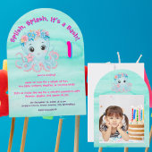 キュイお洒落フローラタコガーリー子供の誕生日 招待状