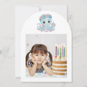 キュイお洒落フローラタコガーリー子供の誕生日 招待状 (裏面)