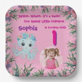 キュイお洒落フローラタコガーリー誕生日 ペーパープレート (正面)