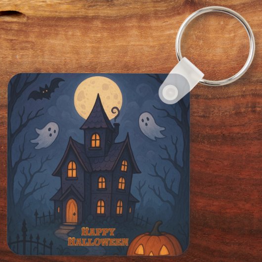 キュイお洒落不気味ハ幽霊のよく出るウス | ハロウィン- キーホルダー (裏面)