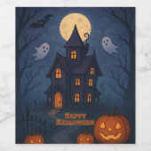 キュイお洒落不気味ハ幽霊のよく出るウス | ハロウィン- ワインラベル (シングルラベル)
