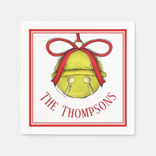 キュイお洒落金ゴールドベルカスタムファミリー スタンダードカクテルナプキン (正面)