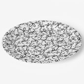 キュイお洒落B&Wボーズパターンブライダルシャワー ペーパープレート (アングル)