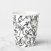 キュイお洒落B&Wボーズパターンブライダルシャワー 紙コップ (裏面)