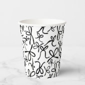 キュイお洒落B&Wボーズパターンブライダルシャワー 紙コップ (正面)