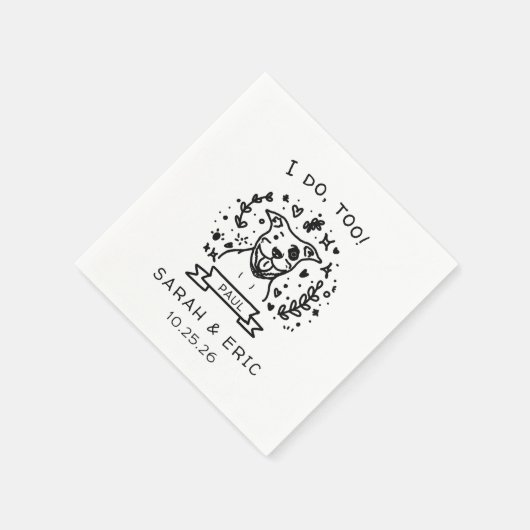 キュイすごいシンプルドグフランスのブルドッグ結婚ズ スタンダードカクテルナプキン (角)