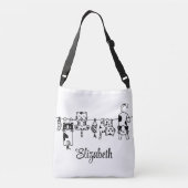 キュイぶら下がったズ子猫名前をカスタムする クロスボディバッグ (裏面)