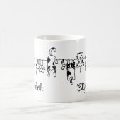 キュイぶら下がったズ子猫名前をカスタムする コーヒーマグカップ (中央)
