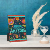 キュイやる気を起こさせるシンプル引用文カラフルおもしろい フォトプラーク (側面)