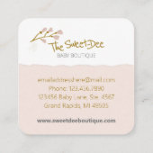 キュイよくはしゃぐ《鳥》アメリカゴガラハートベビーブティック スクエア名刺 (裏面)