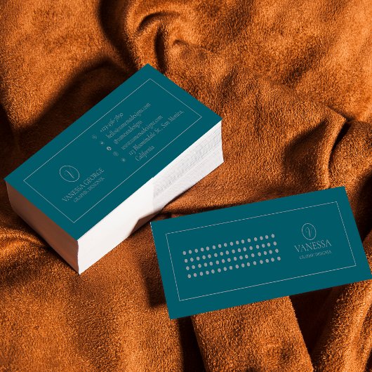 キュイエレガントグリーンモモダンノグラムカスタム スキニー名刺