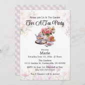 キュイエレガントティーパーティーカスタマイズパーティの招待状 招待状 (正面/裏面)