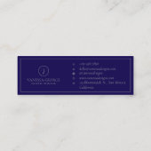 キュイエレガントブルーモノグモダンラムカスタム スキニー名刺 (裏面)