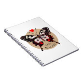 キュイエレガントヴィンテージバタフライハート最高の先生 ノートブック (右側)