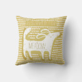 キュイカスタマイズ金ゴールドドッグモノプリント装飾用クッション クッション (裏面)