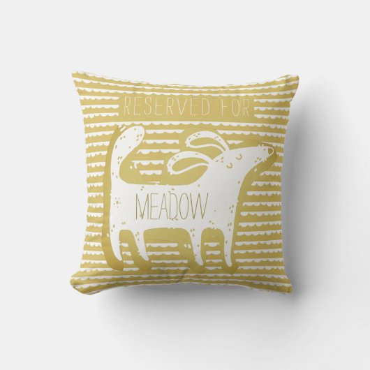 キュイカスタマイズ金ゴールドドッグモノプリント装飾用クッション クッション (正面)