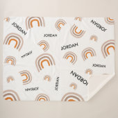 キュイカスタム子供部屋モダンレインボーベビー シェルパブランケット (正面(横))