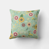 キュイカラフルフォークフローラオリジナルゴールデンデザイン クッション (裏面)