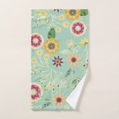 キュイカラフルフォークフローラオリジナルゴールデンデザイン バスタオルセット (ハンドタオル)