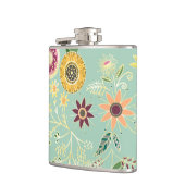 キュイカラフルフォークフローラオリジナルゴールデンデザイン フラスク (左)